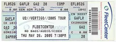 U-2 5/26/05 Boston MA Fleetcenter Concert Rare Ticket! U2 Bono • $14.99