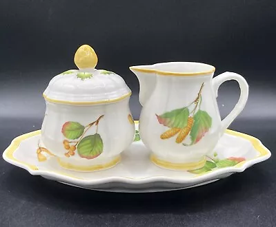 Villeroy & Boch PARKLAND #1748 Creamer Sugar & Underplate Porcelain Germany • $65