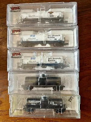 N Scale Atlas Kaolin & Single Dome 5 Tank Car Lot Barrett Union Dry Branch • $74.99