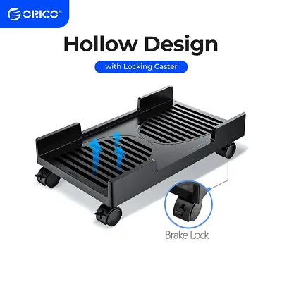 ORICO Mobile CPU Stand Adjustable Computer Tower Desktop Holder +4 Caster Wheels • $23.39