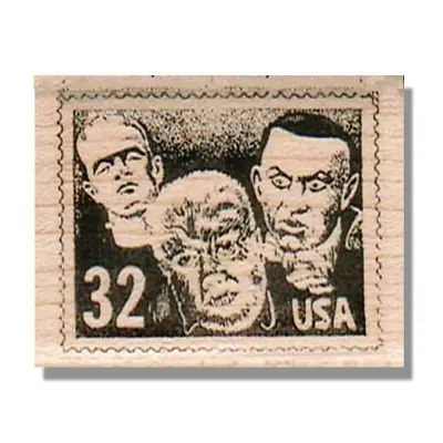MONSTERS Rubber Stamp Halloween Stamp Horror Movie Scary Men Postal Halloween • $8.49