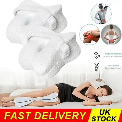 Memory Foam Knee PillowRelieves Lower BackHipLeg Pain Leg Pillow For Sleeping • £9.89