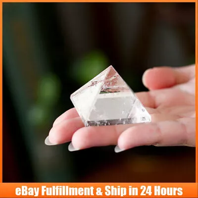 Natural Clear Quartz Crystal Pyramid Tower Healing Energy Rock Decor Gemstone • $9.49