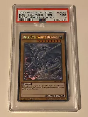 PSA 9 Blue-Eyes White Dragon MVP1-ENS55 D.S.O.D Movie Pack Secret Edition YuGiOh • £49.99