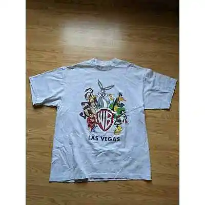 VTG Looney Tunes T Shirt 2000 Size XL Las Vegas Made In USA Gray White Bugs Taz • $26.40