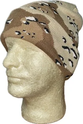 Beanie Stocking Cap Knit Hunting Military Camo Camouflage Desert Brown Black • $9.86