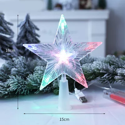 LED Light Up Christmas Tree Topper Star Tree Ornaments Party Home Decor New Year • $12.83