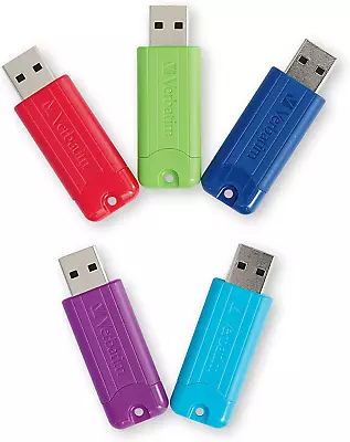 Verbatim 64GB Pinstripe USB 3.2 Gen 1 Flash Drive Retractable Thumb Drive With M • $36.92