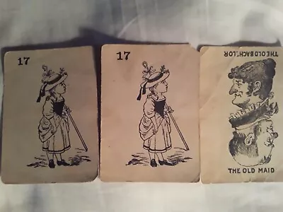 Antique Old Maid Cards:  Black Print On Thick Paper Stereotypical  Characters • $2