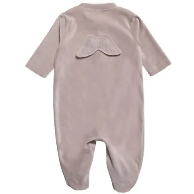 MARIE CHANTAL Grey Velour Angel Wing Baby-grow Sleepsuit Romper £55 Sold Out • $49.73