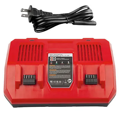 Dual Bay Simultaneous Rapid Charger / 12V-18V Charger For Milwaukee M18 Battery • £22.99