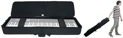 Rockville 76 Key Keyboard Case W/Wheels+Trolley Handle For MOOG 962 Duophonic 61 • $144.95