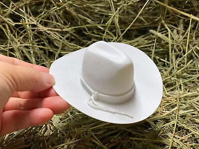12 Pc 4  White Mini Cowboy Hats For Arts And Crafts Doll Hats For Toys And Decor • $14.99