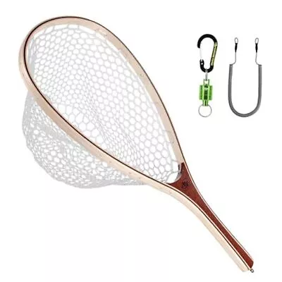 SF Fly Fishing Landing Net Soft Rubber Round Head Green Magnet/Small Hole Net • $51.84