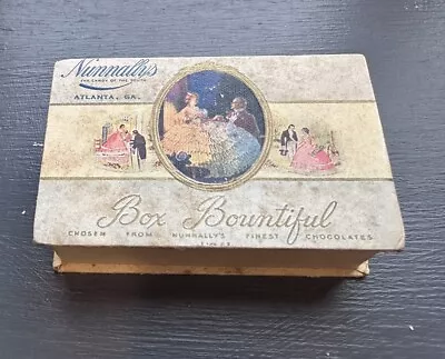 Vintage Nunnally’s Chocolates Candies Paper Box Mini Small AUGUSTA Georgia • $5