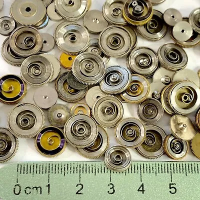 15 Springs Barrels Lot Watch Steampunk Part Gears Wheel Watchmakers Lot Vtg Cogs • $7.50