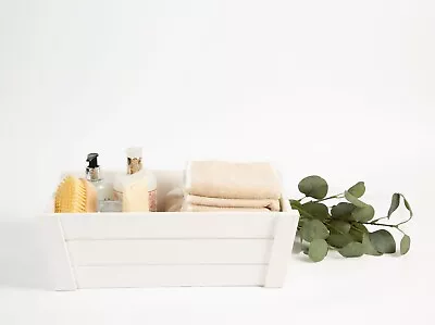 £9.99 • Buy Wickerfield White Wooden Crates Home Storage Decoration Wedding Display Gift