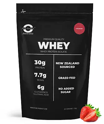 4kg Whey Protein Isolate Powder  Wpi  100% Grass-fed - Strawberry • $163