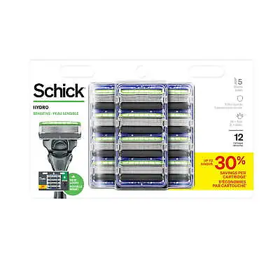 Schick Hydro 5-Blade Skin Comfort Sensitive Skin Mens Razor Blade Refill 12 Ct • $26.97