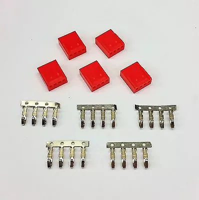 Pk Of 5 - Female 4 Pin Fan Power Connector - Red Inc Pins • £2.99