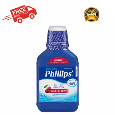 Phillips Milk Of Magnesia Liquid Magnesium Laxative Wild Cherry 26 Oz Free • $13.29