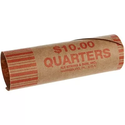 1000 Rolls Preformed Coin Wrappers Paper Tubes For QUARTERS (Holds $10 Each) NEW • $31.99