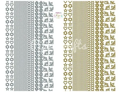 £1.64 • Buy New Borders & Corners Peel Off Stickers Card Making Craft Gold Silver 