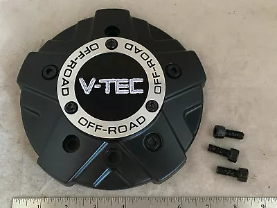 V-Tec Wheels Matte Flat Black Wheel Rim Hub Cover Center Cap C394-CLVT C394-6 • $45