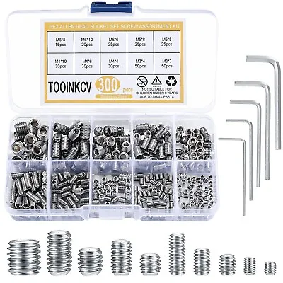 300 Pcs Stainless Steel Socket Head Screws Kit - Metric M3 M4 M5 M6 M8 Allen He • $13.35