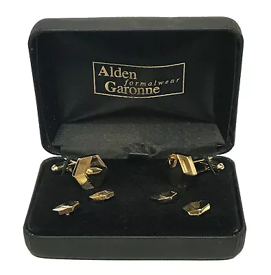 New Men's Alden Garonne Gold Studs & Cufflinks Gift Box Set Groom Mason Formal • $9.99