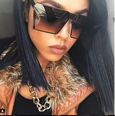 Big Square  STARDUST  Rebel Oversized GRADIENT Metal Women Sunglasses SHADZ • $4.99