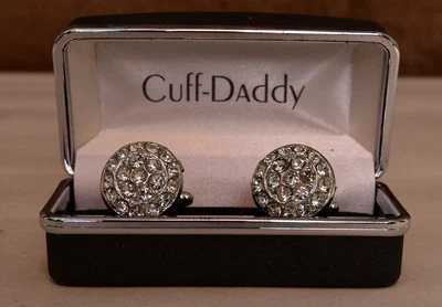 £10.99 • Buy Cuff Daddy Silver & Diamante Cuff Links Boxed
