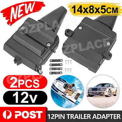 $14.95 • Buy 12 Pin Flat Trailer Socket Plug Set Connector Trailer Camper Adaptor Caravan