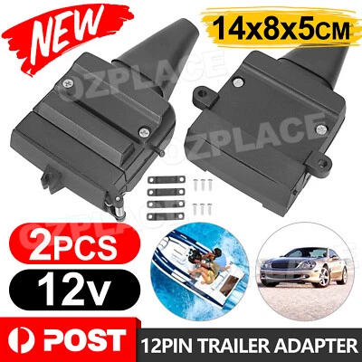 $14.95 • Buy 12 Pin Flat Trailer Socket Plug Set Connector Trailer Camper Adaptor Caravan