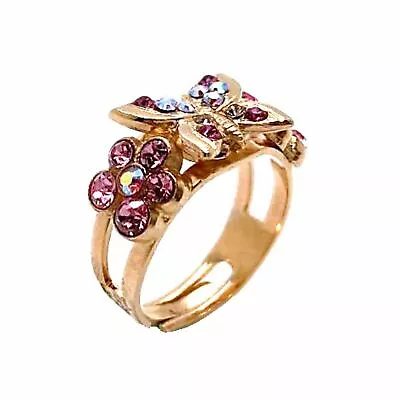 Mariana Ring Butterfly Rose Opal & Rose Austrian Crystals My Treasures Coll. • $85
