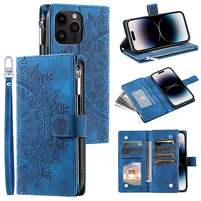 Zip Wallet Case For LG G6 K50 Q60 V60 V30 K40 G7 Leather Flip Holder Phone Cover • £9.58