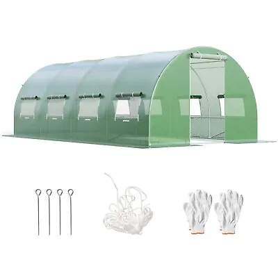 £139.99 • Buy 6m X 3m X 2m Walk-in Polytunnel Greenhouse Tunnel Green House With 10 Windows