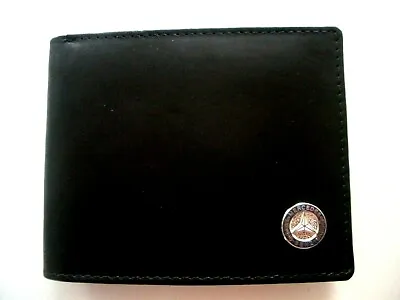 Mercedes Benz Top Grain Leather Bi Fold Mens Black Wallet RFID Protected • $18.99