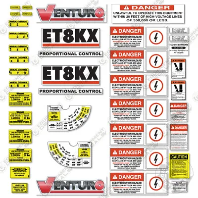 Fits Venturo ET8KX Decal Kit Boom Truck Replacement Stickers (ET 8 KX) • $124.95