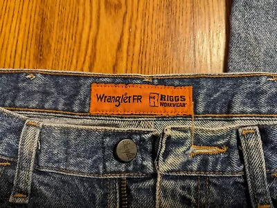 Wrangler FR Riggs Workwear HRC2 Men’s Dark Blue Jeans Flame Resistance 34x30 • $19.95