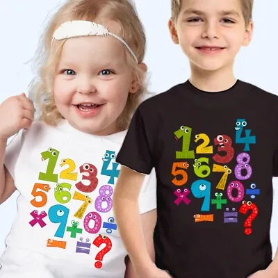 T-Shirt (107) Number Day Maths Day School Kids Boys Girls Gift T Shirt • £7.99