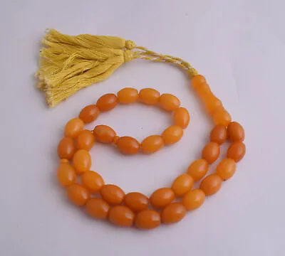 Vintage Prayer Beads-Pressed Amber Komboloi-Tasbih- Masbaha • $199