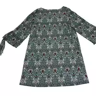 Morris & Co X H&M Womens Green Brown Floral Damask Tunic Dress US Sz 10 • $24.88