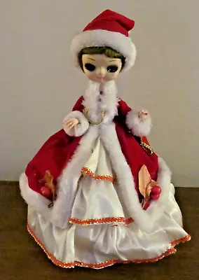 VINTAGE BRADLEY Music Box Doll Rotates To “Jingle Bells” Mrs. Claus Elegant • $15