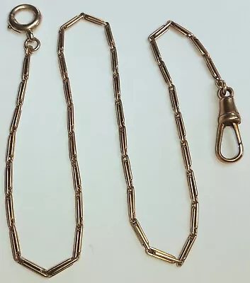 9ct Solid Gold English Antique Single Albert Dress Pocket Watch Chain 1900-1905  • £315