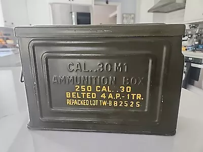 Canco CAL .30 M1 Ammo Boxmilitary  .BELTED 4 A.P.-1 TR. Repacked Lot TW-B 82525  • $29.99