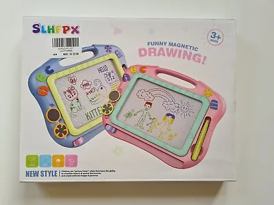 Childrens Kids Funny Magnetic Drawing Board Doodle Scribbler Pad Toy Pink • £4.99