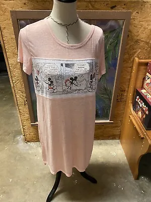 Womens Minnie Mouse Comics Sleepshirt Nightgown Size Sm/Med 6-10 Rose Blush • $8