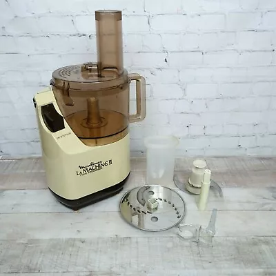 Moulinex LaMachine II Food Processor Complete Two Blades Stem Top Pusher • $39.97