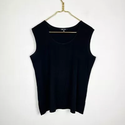 Misook Women's Classic Knit Shell Sleeveless Tank Top In Black Size Petite XL • $35